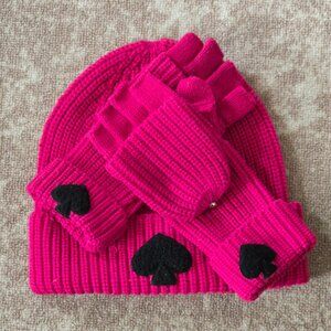 KATE SPADE Logo Beanie & Mittens